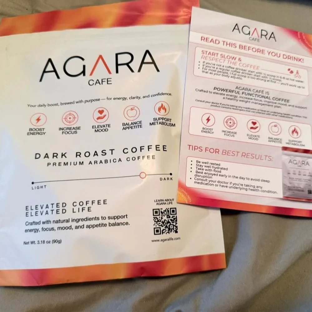 AGARA Cafe Dark Roast Coffee - White & Orange Premium Arabica